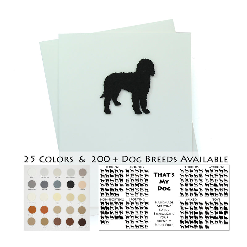 Dog Blank Card White Base | 200+ Dog Breeds to Choose from | 25 Dog Colors Available | Blank Inside | Single Card or 10 Pack
