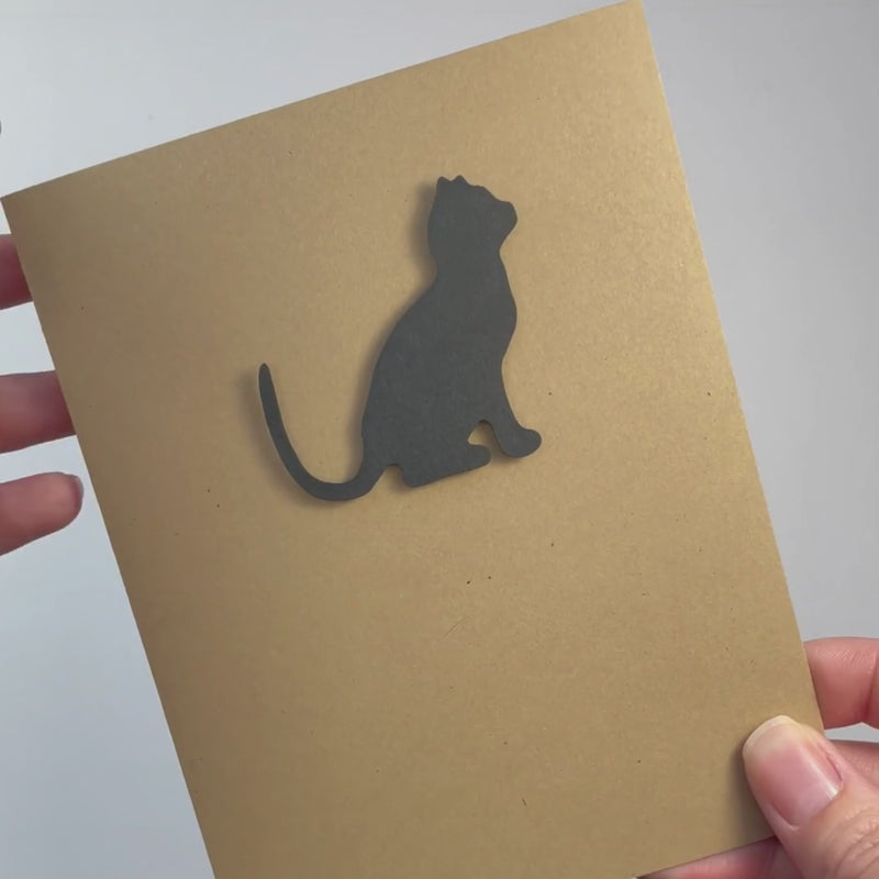 Cat Blank Card | Handmade Cat Greeting Card | Single Card or 10 Pack | 25 Cat Colors Available