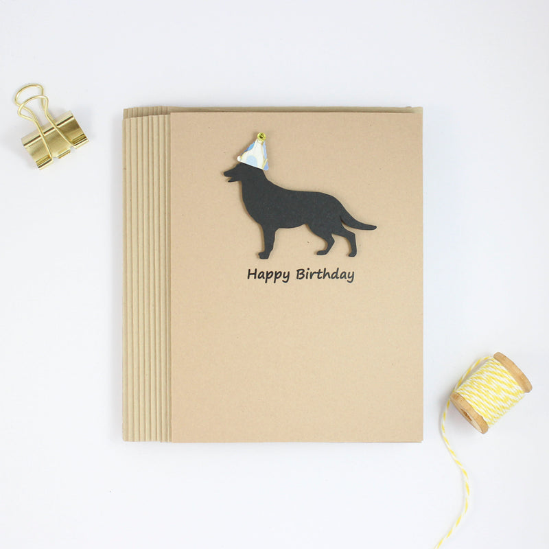 German Shepherd Birthday Cards | Handmade Black Dog Birthday Greeting Card | Choose Inside - Embellish by Jackie