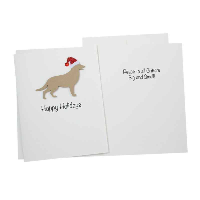 German Shepherd Christmas Card White | Single or Pack of 10 | 25 Dog Colors | Choose Phrases | Pet Holiday Cards | Santa Hat