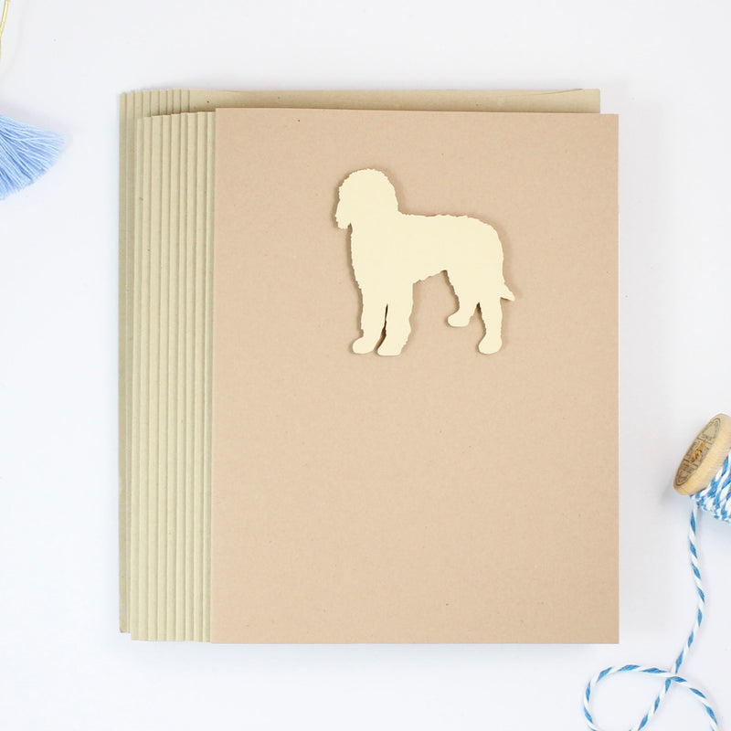 Goldendoodle Blank Dog Greeting Cards | Handmade Labradoodle Notecard | Single or 10 Pack Yellow Dog