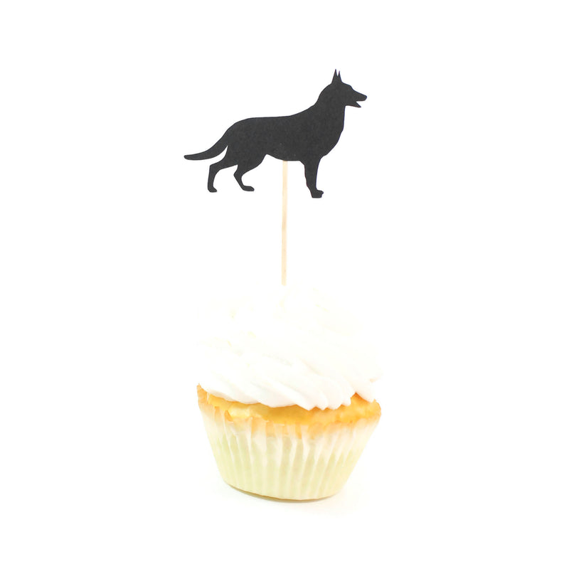 German Shepherd Cupcake Toppers Set of 12 | Pet Birthday Decorations | Dog Lover Decor