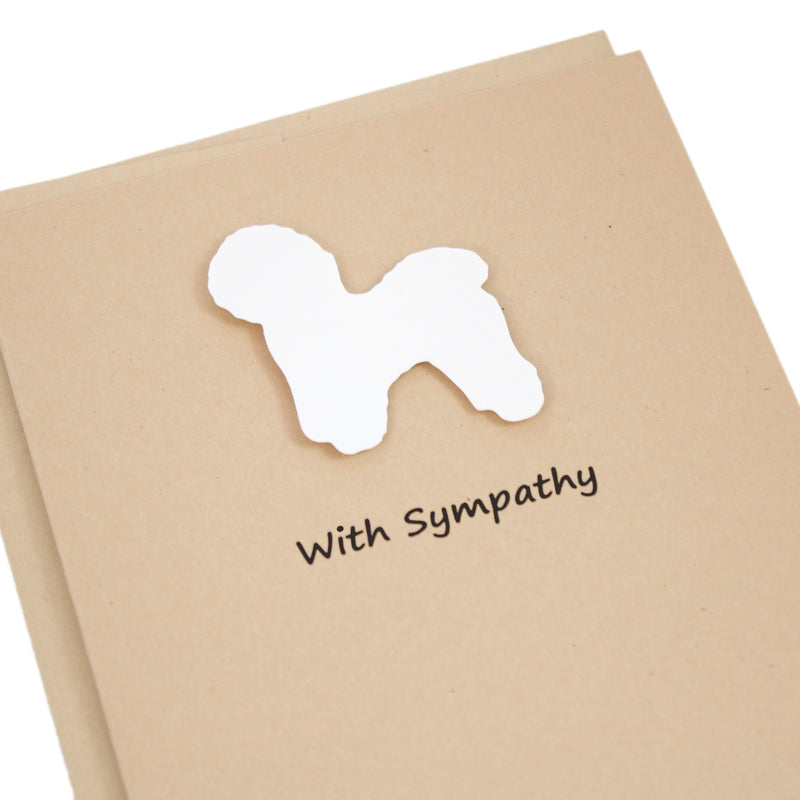 Bichon Frise Sympathy Card | Single Card or 10 Pack | White Dog Condolences Cards | Choose Inside