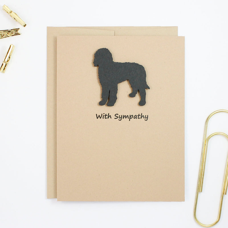 Bernedoodle Sympathy Card | 10 Pack - Single Card | Black Labradoodle Greeting Cards | Choose Inside