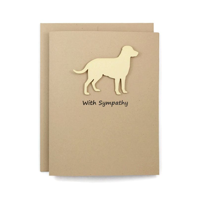 Labrador Retriever Sympathy Card | Handmade Lab Greeting Card | Single Card or 10 Pack | 25 Dog Colors Available | Choose Inside Phrase