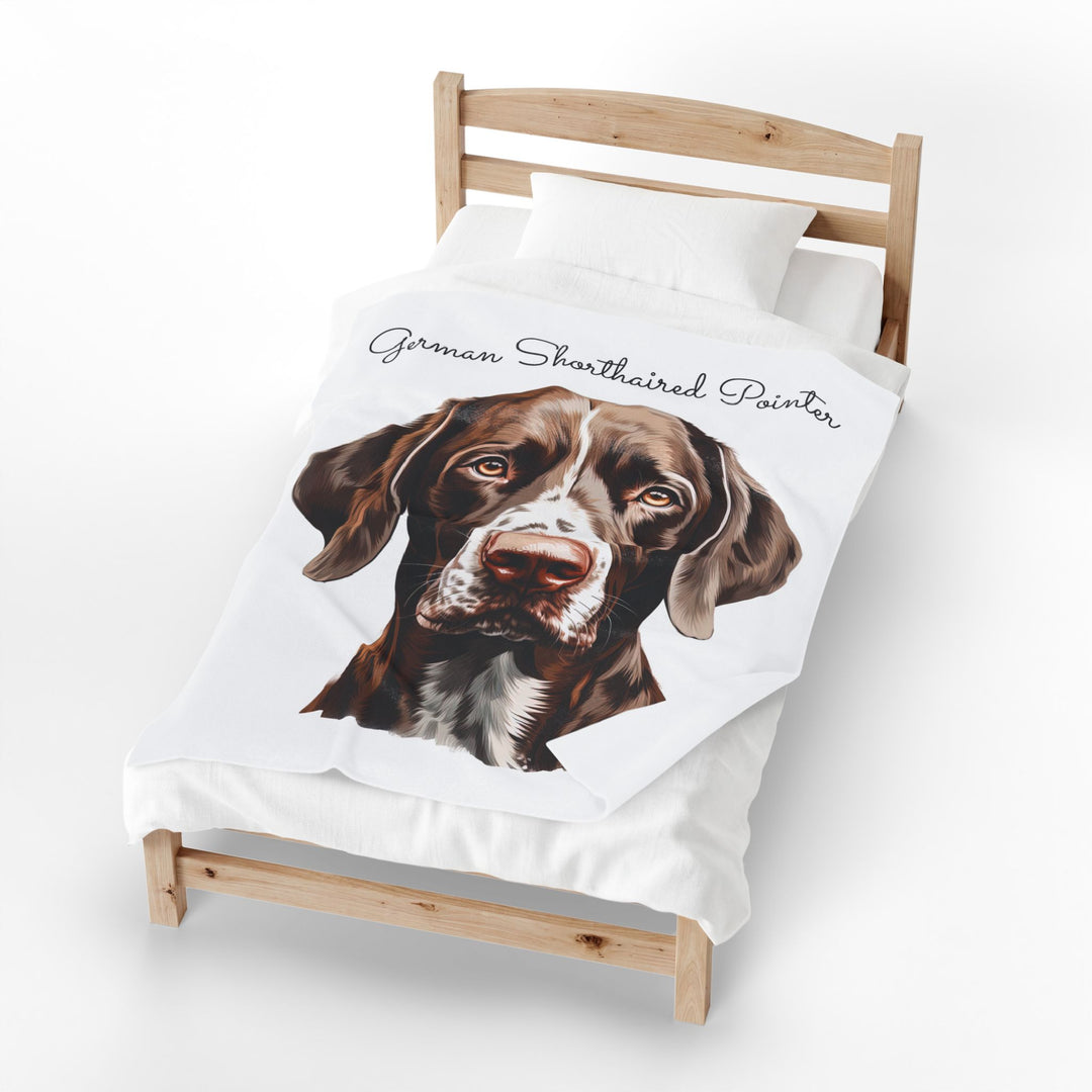 German Shorthaired Pointer Velveteen Plush Blanket - Embellish by Jackie - Handmade Greeting Cards