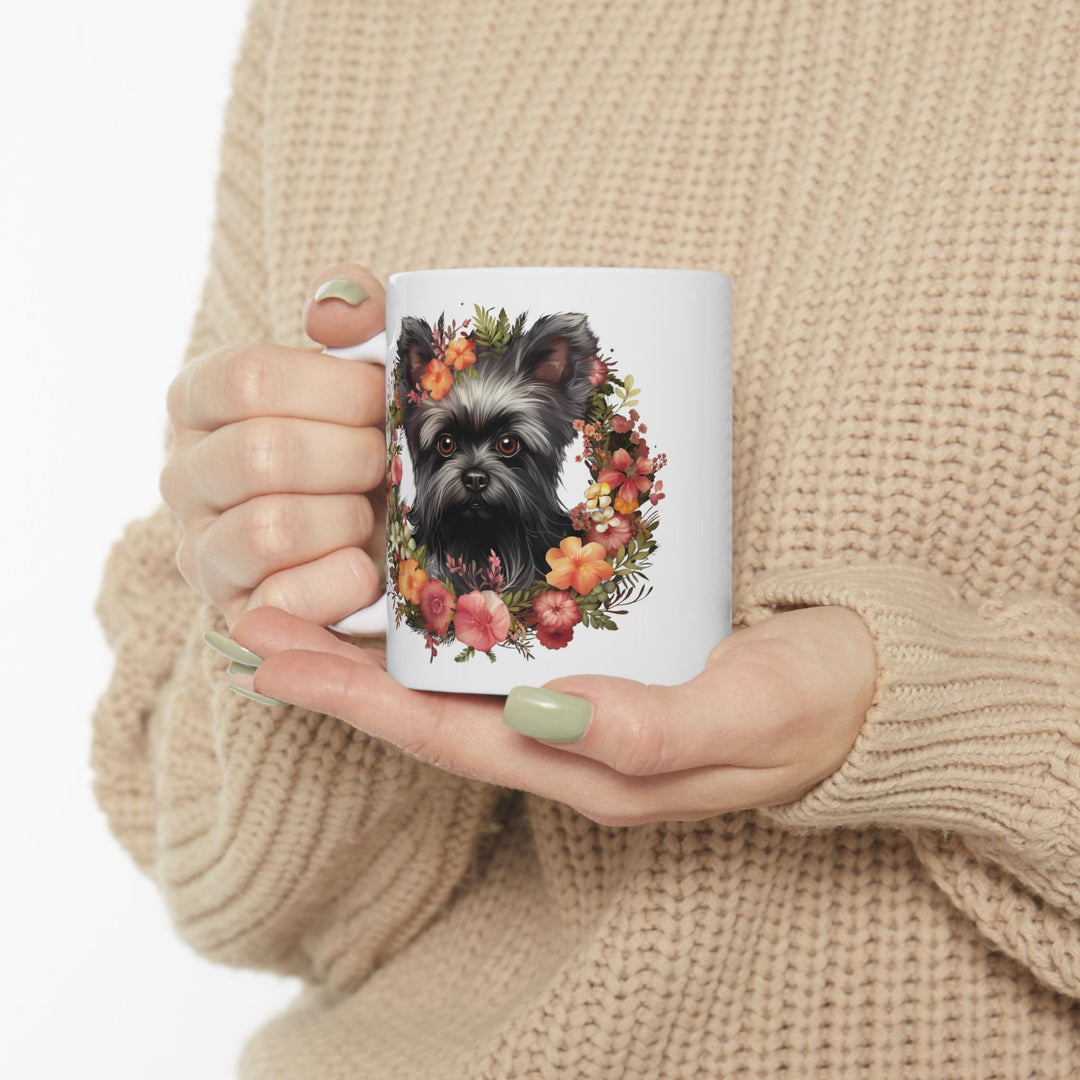 Affenpinscher with Autumn Wreath Mug | Ceramic Coffee Cup
