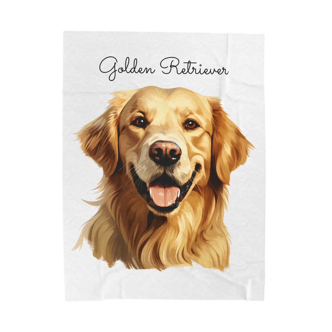 Golden Retriever Dog Face Velveteen Plush Blanket | Cozy Pet Lover Throw - Embellish by Jackie - Handmade Greeting Cards