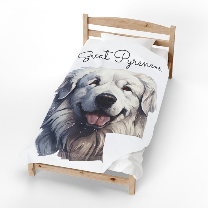 Great Pyrenees Velveteen Plush Blanket | Cozy Dog Throw - Embellish by Jackie - Handmade Greeting Cards
