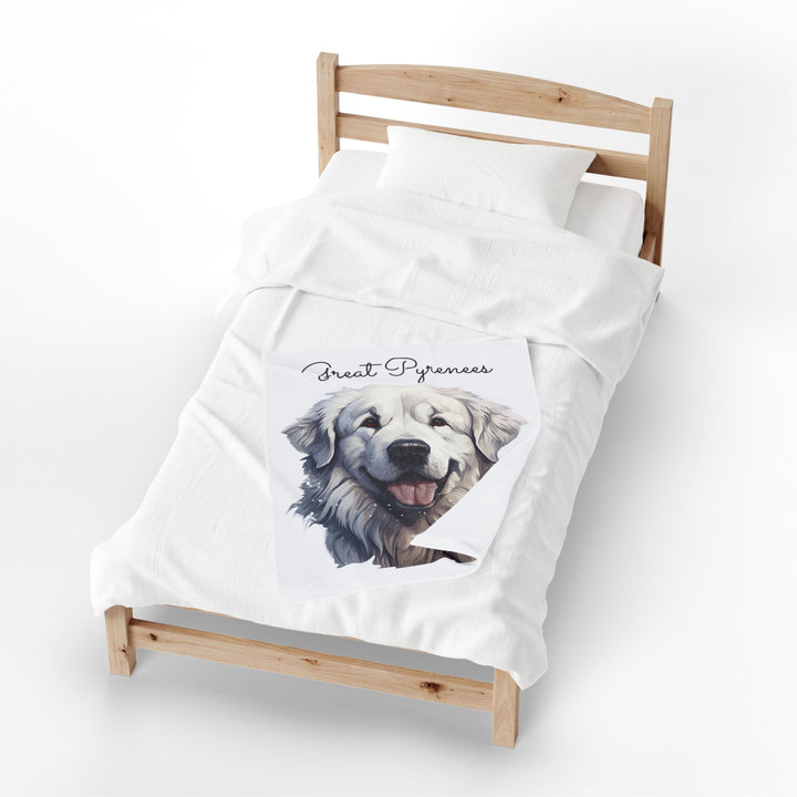 Great Pyrenees Velveteen Plush Blanket | Cozy Dog Throw - Embellish by Jackie - Handmade Greeting Cards