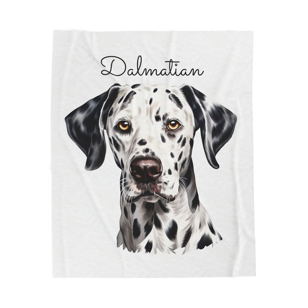 Dalmatian Velveteen Plush Blanket with White Background - 3 Sizes available cozy throw dog lover - Pet mom gift