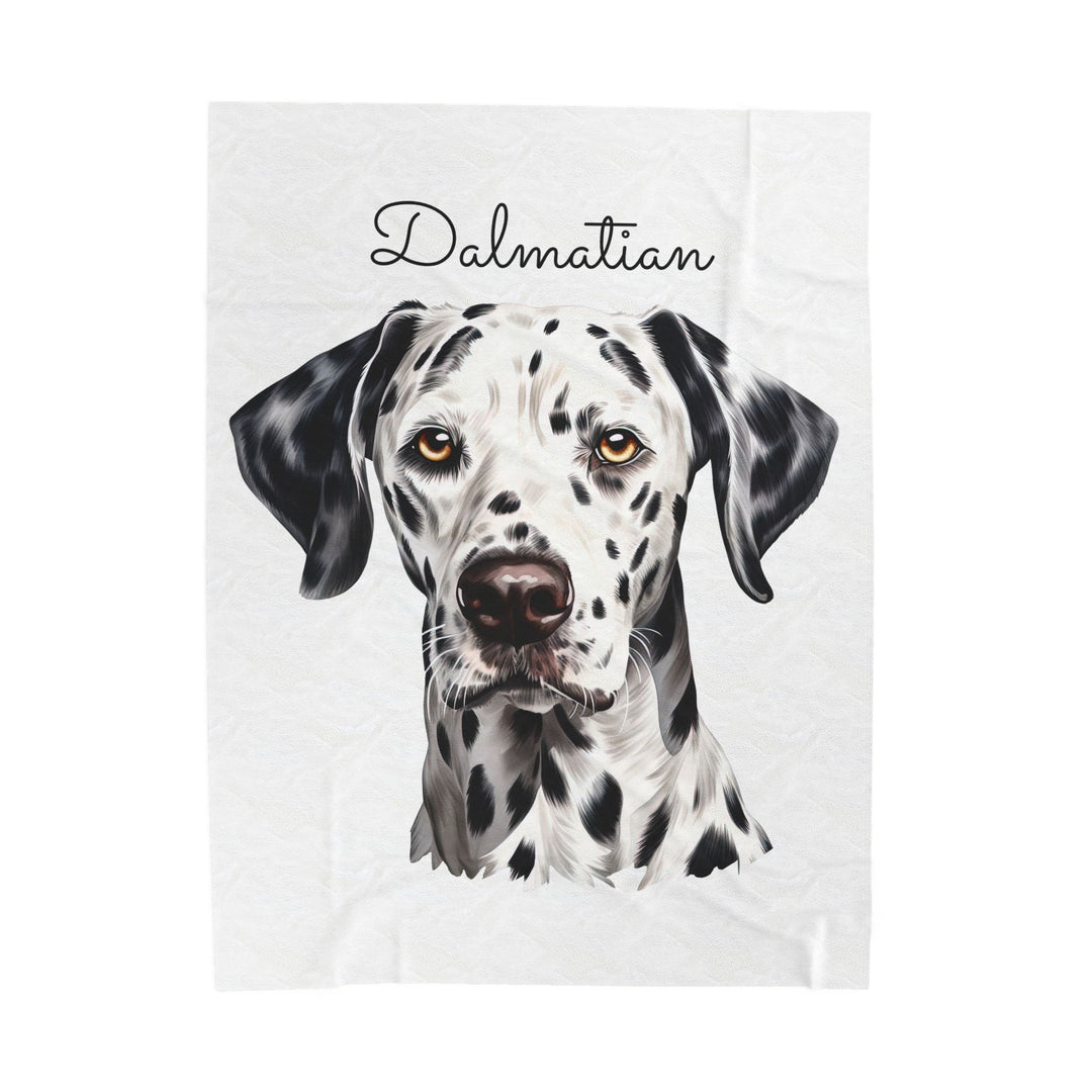 Dalmatian Velveteen Plush Blanket with White Background - 3 Sizes available cozy throw dog lover - Pet mom gift