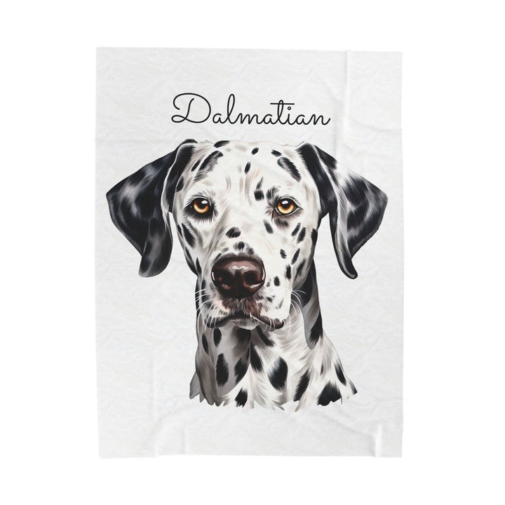 Dalmatian Velveteen Plush Blanket with White Background - 3 Sizes available cozy throw dog lover - Pet mom gift