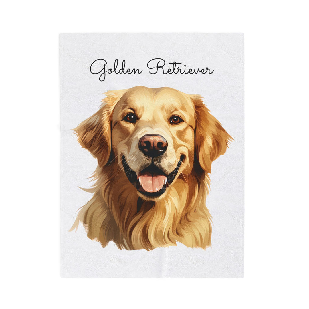Golden Retriever Dog Face Velveteen Plush Blanket | Cozy Pet Lover Throw - Embellish by Jackie - Handmade Greeting Cards