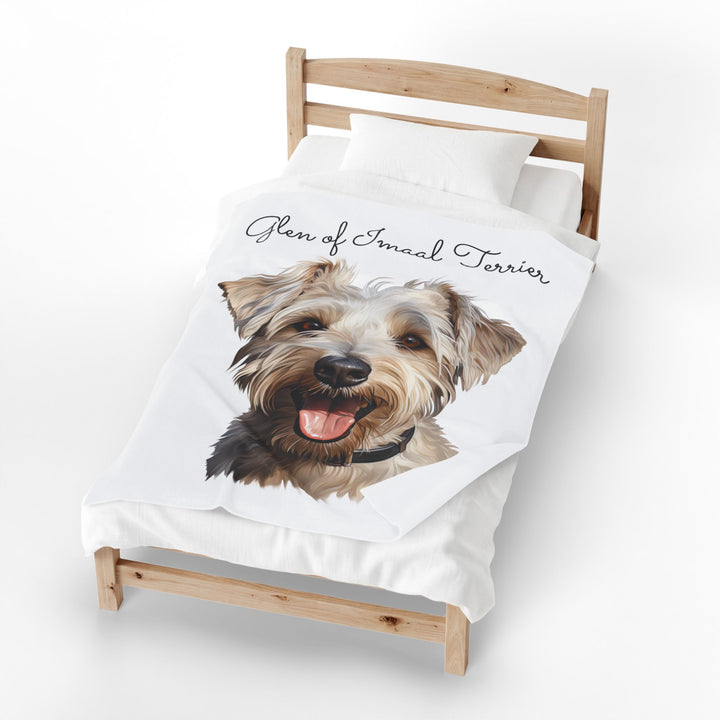 Wheaten Glen of Imaal Terrier Portrait Velveteen Plush Blanket | Dog Pet Throw