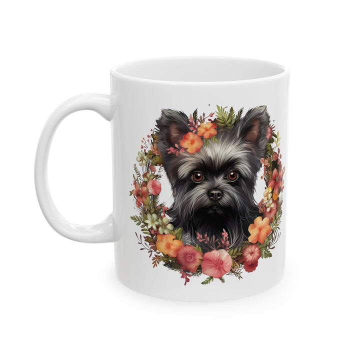 Affenpinscher with Autumn Wreath Mug | Ceramic Coffee Cup