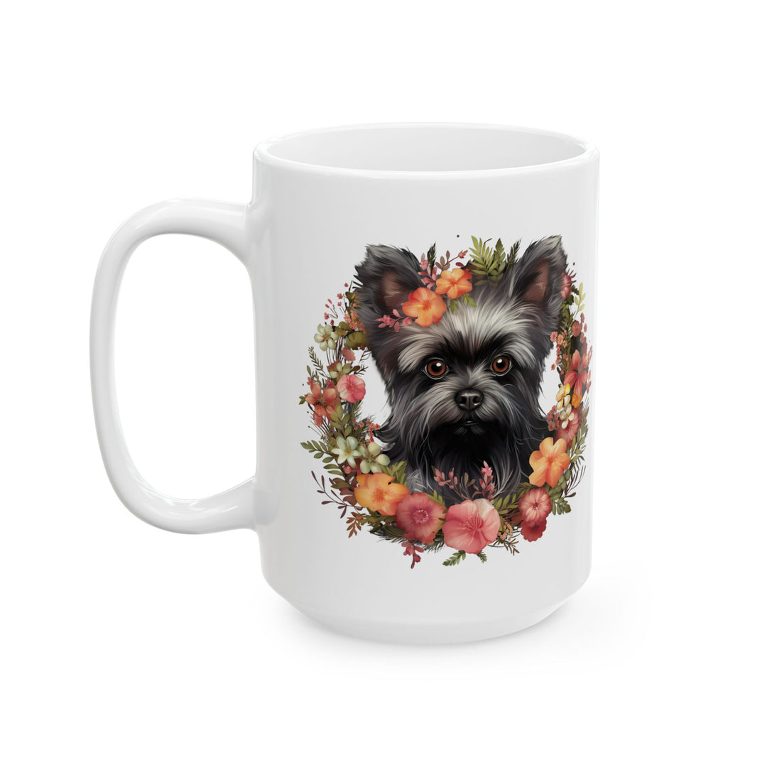 Affenpinscher with Autumn Wreath Mug | Ceramic Coffee Cup