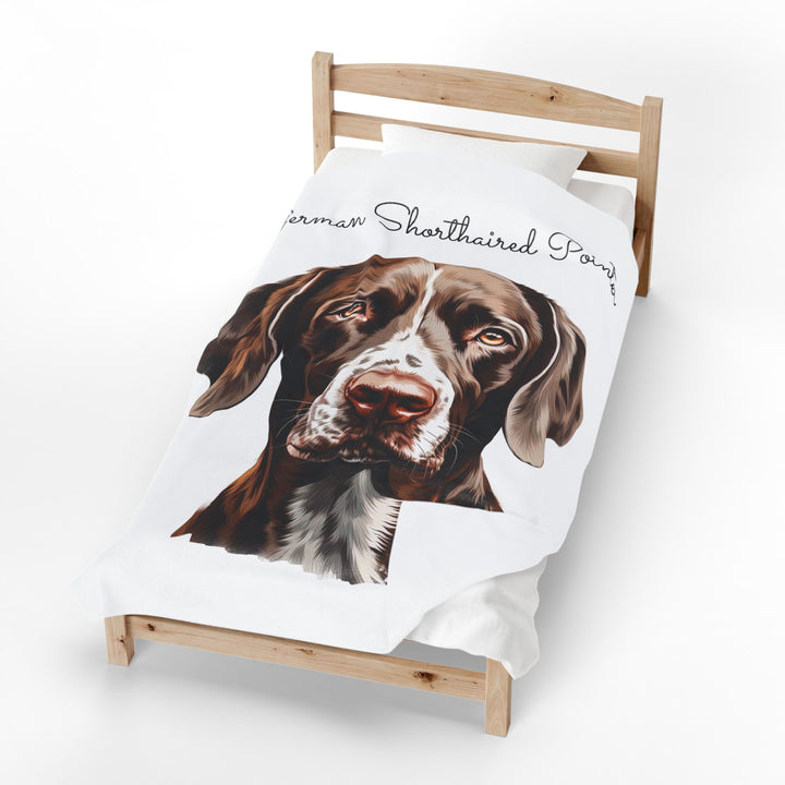 German Shorthaired Pointer Velveteen Plush Blanket - Embellish by Jackie - Handmade Greeting Cards