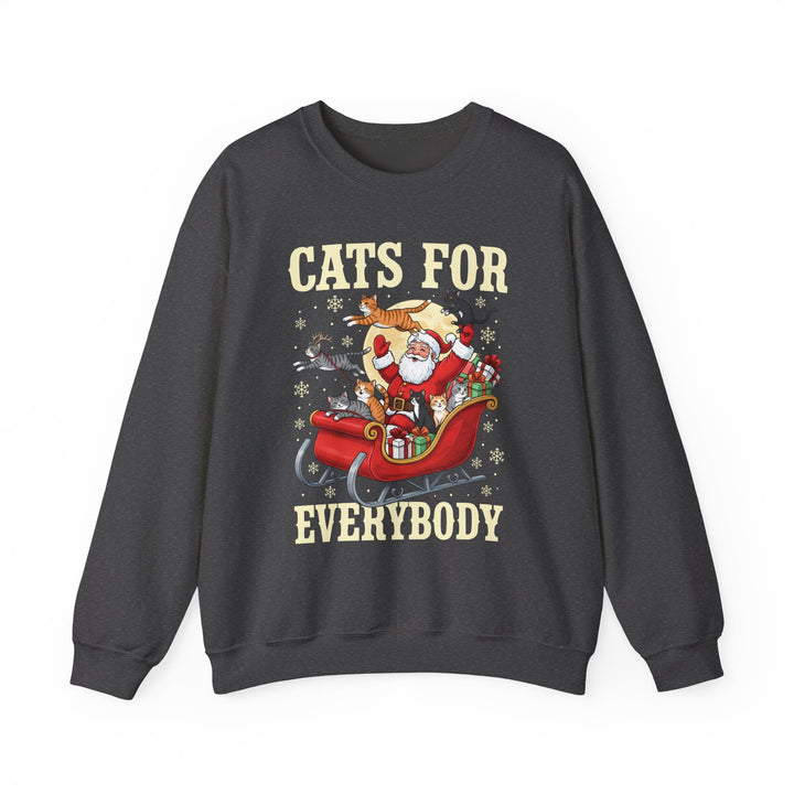 Cats For Everybody Christmas Sweatshirt – Santa & Cat Holiday Crewneck - Embellish by Jackie - Handmade Greeting Cards