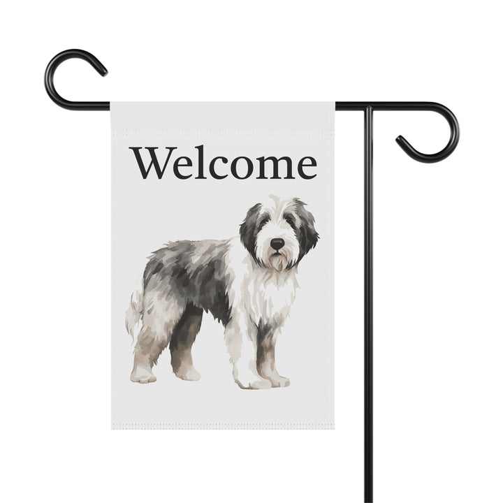 Old English Sheepdog Sheepie Old English Sheepdog - Garden Banner Flag - Cute Watercolor Dog themed