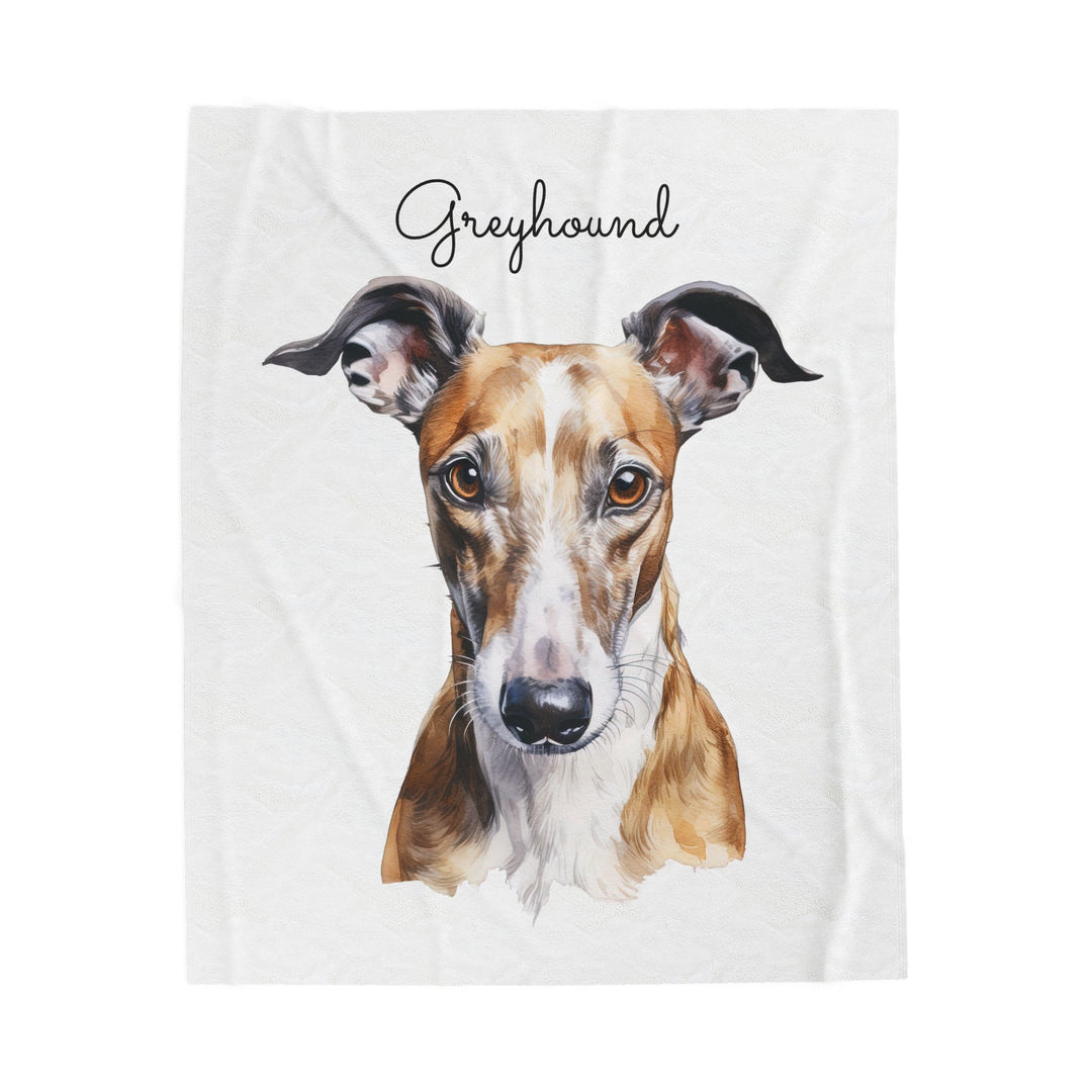 Greyhound dog velveteen plush blanket | cozy fleece throw - Embellish by Jackie - Handmade Greeting Cards