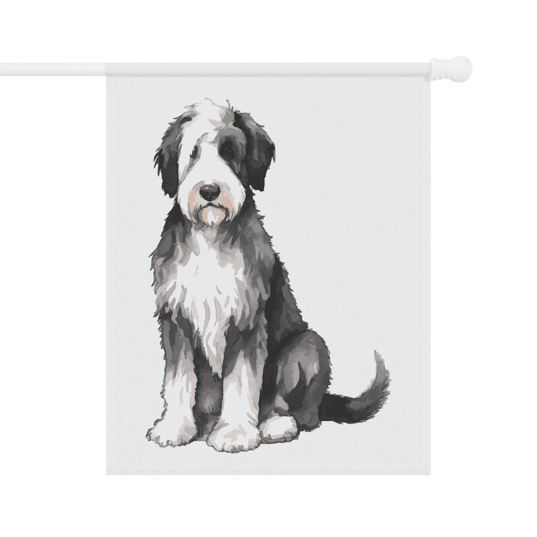 Sheepadoodle Sheepie - House Banner Flag - Garden Decor for Pet Lovers - Old English Sheepdog