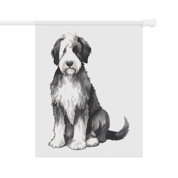 Sheepadoodle Sheepie - House Banner Flag - Garden Decor for Pet Lovers - Old English Sheepdog