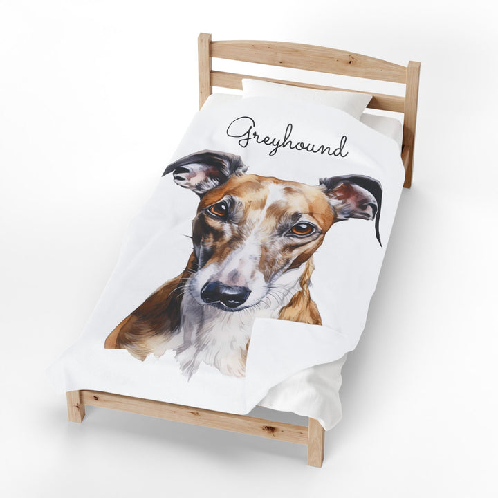 Greyhound dog velveteen plush blanket | cozy fleece throw - Embellish by Jackie - Handmade Greeting Cards
