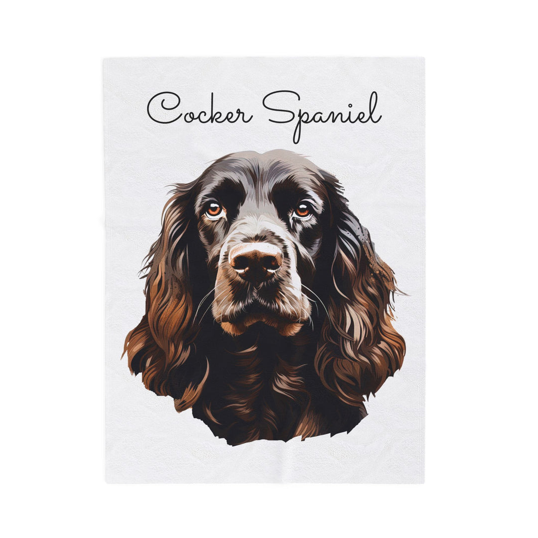 Brown Cocker Spaniel Dog Face Velveteen Plush Blanket - Embellish by Jackie - Handmade Greeting Cards