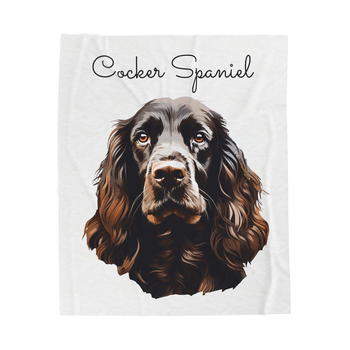 Brown Cocker Spaniel Dog Face Velveteen Plush Blanket - Embellish by Jackie - Handmade Greeting Cards