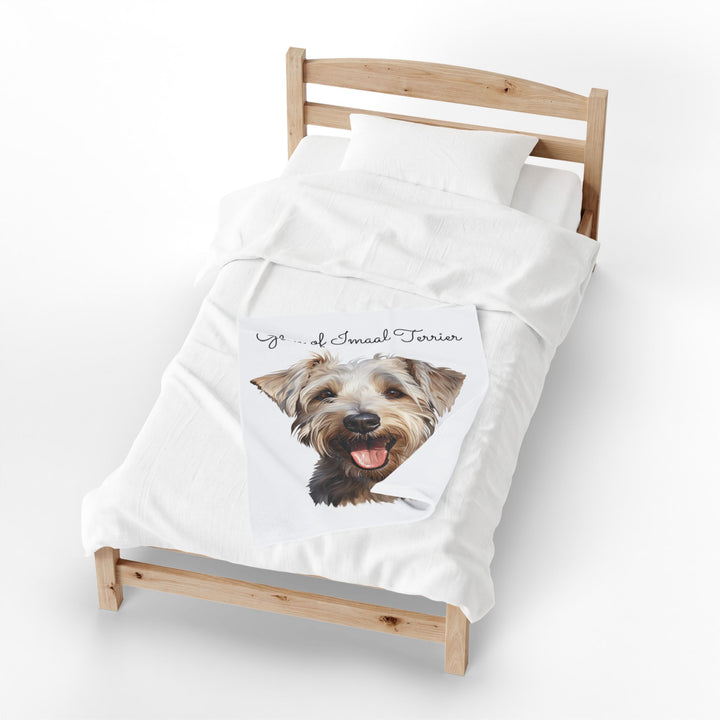 Wheaten Glen of Imaal Terrier Portrait Velveteen Plush Blanket | Dog Pet Throw