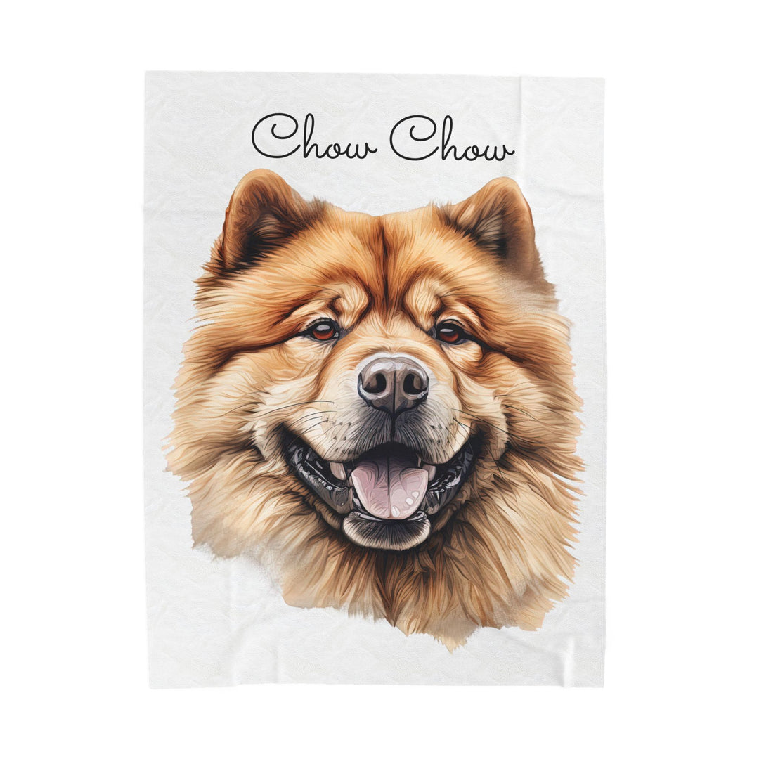 Chow Chow Velveteen Plush Blanket with White Background - 3 Sizes available cozy throw dog lover - Pet mom gift