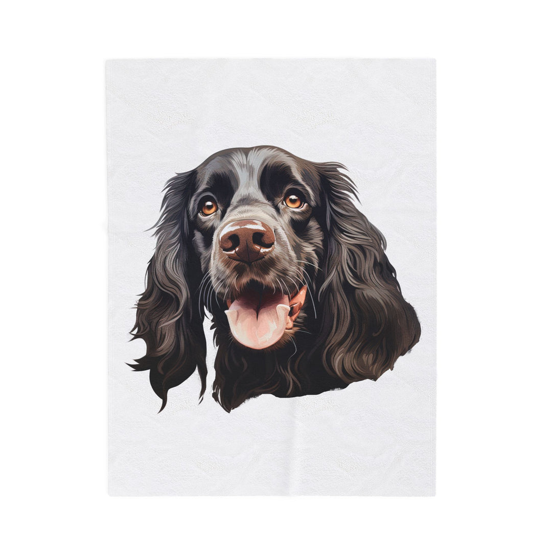 Chocolate Brown Cocker Spaniel Face Velveteen Plush Blanket - Embellish by Jackie - Handmade Greeting Cards