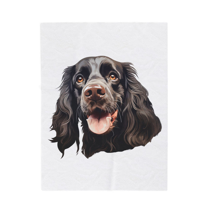 Chocolate Brown Cocker Spaniel Face Velveteen Plush Blanket - Embellish by Jackie - Handmade Greeting Cards