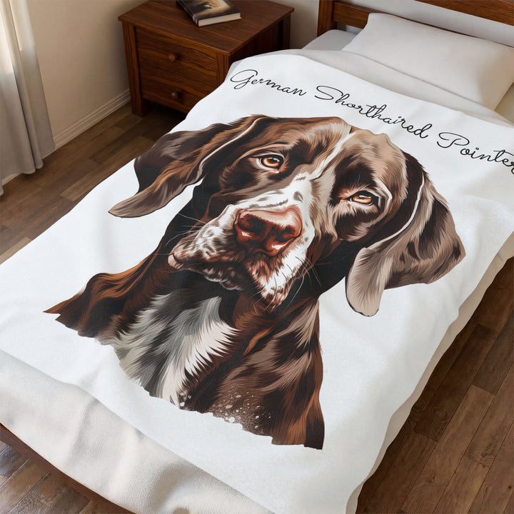 German Shorthaired Pointer Velveteen Plush Blanket - Embellish by Jackie - Handmade Greeting Cards