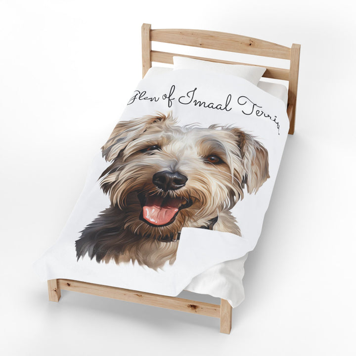Wheaten Glen of Imaal Terrier Portrait Velveteen Plush Blanket | Dog Pet Throw