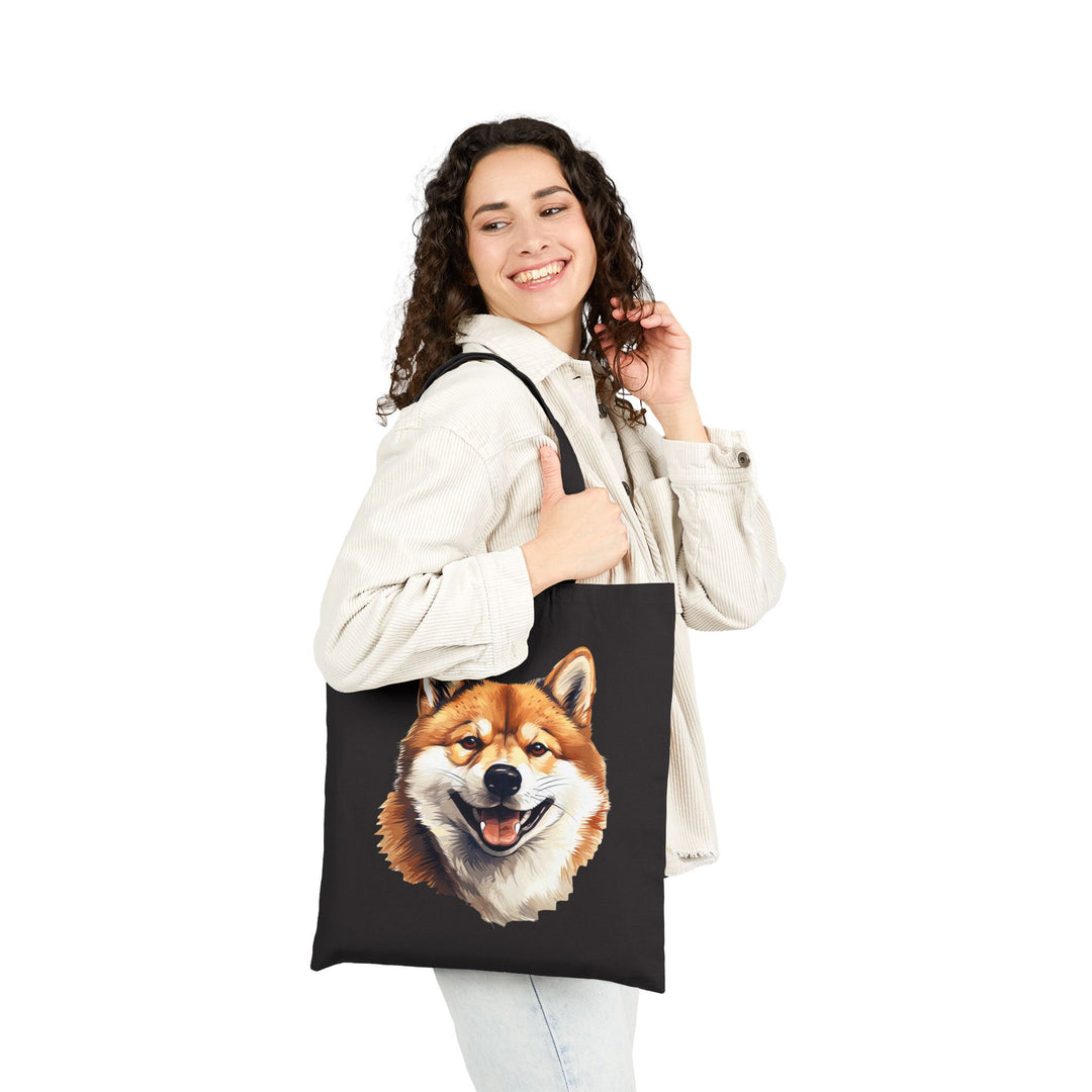 Adorable Shiba Inu Dog Cotton Canvas Tote Bag, Eco-Friendly Shopping Bag, Dog Lover Gift, Pet Tote, Cute Grocery Bag