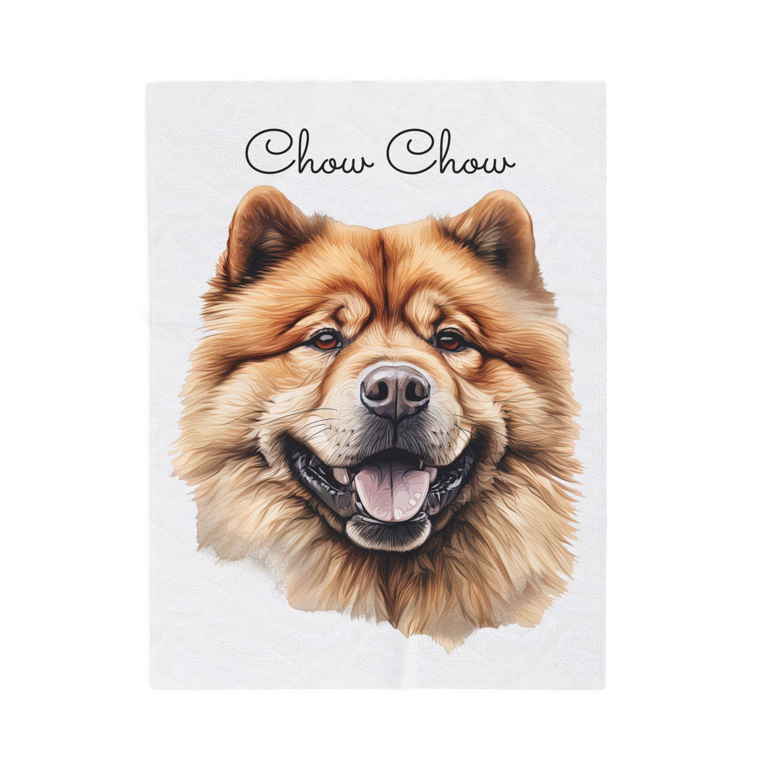Chow Chow Velveteen Plush Blanket with White Background - 3 Sizes available cozy throw dog lover - Pet mom gift