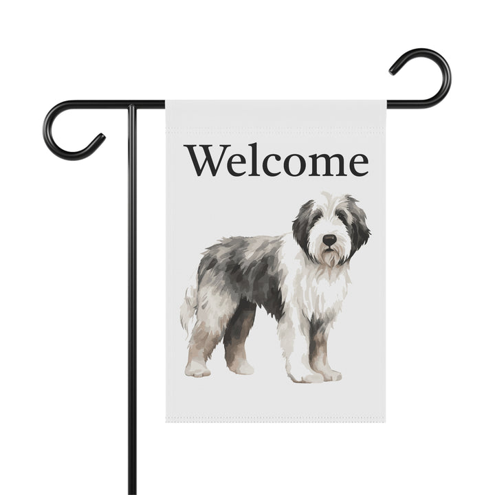 Old English Sheepdog Sheepie Old English Sheepdog - Garden Banner Flag - Cute Watercolor Dog themed