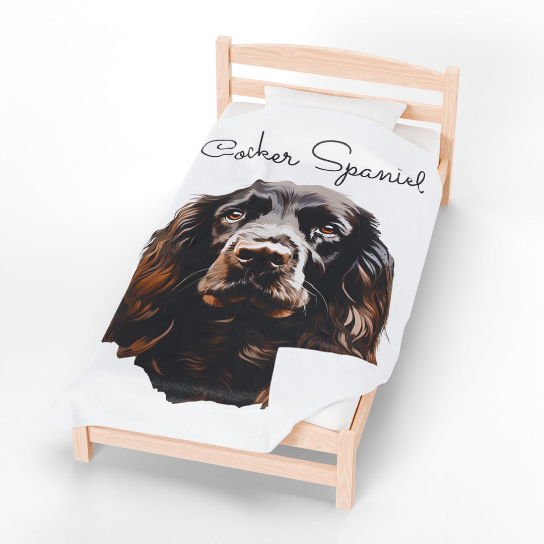 Brown Cocker Spaniel Dog Face Velveteen Plush Blanket - Embellish by Jackie - Handmade Greeting Cards