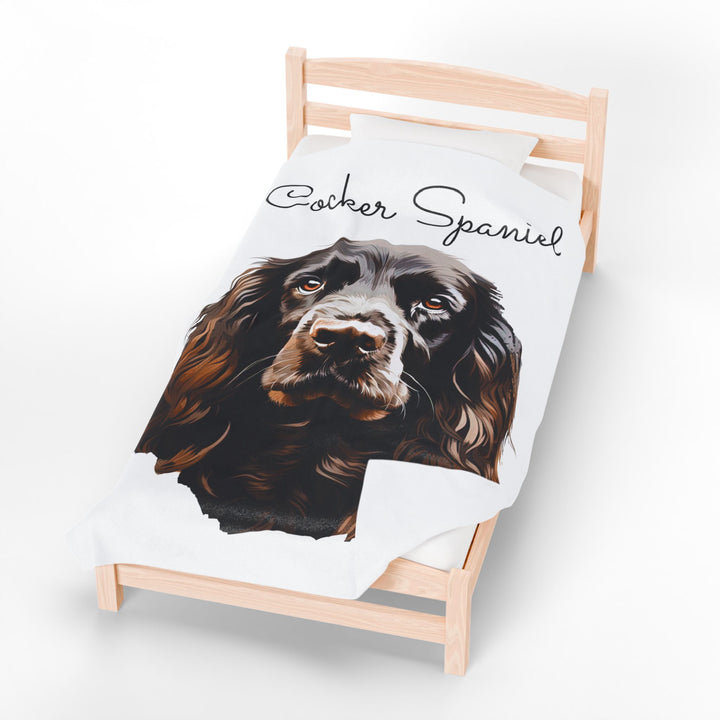 Brown Cocker Spaniel Dog Face Velveteen Plush Blanket - Embellish by Jackie - Handmade Greeting Cards