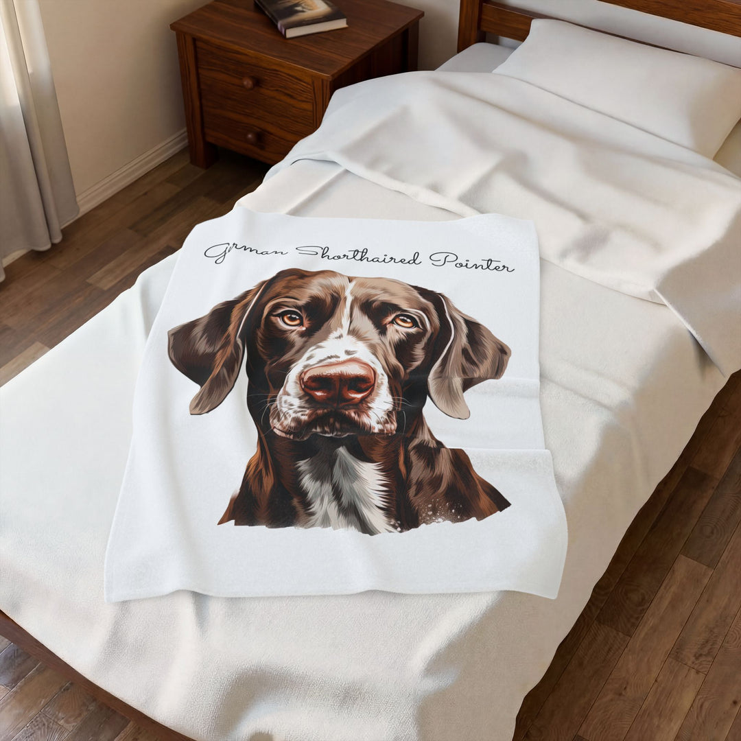 German Shorthaired Pointer Velveteen Plush Blanket - Embellish by Jackie - Handmade Greeting Cards