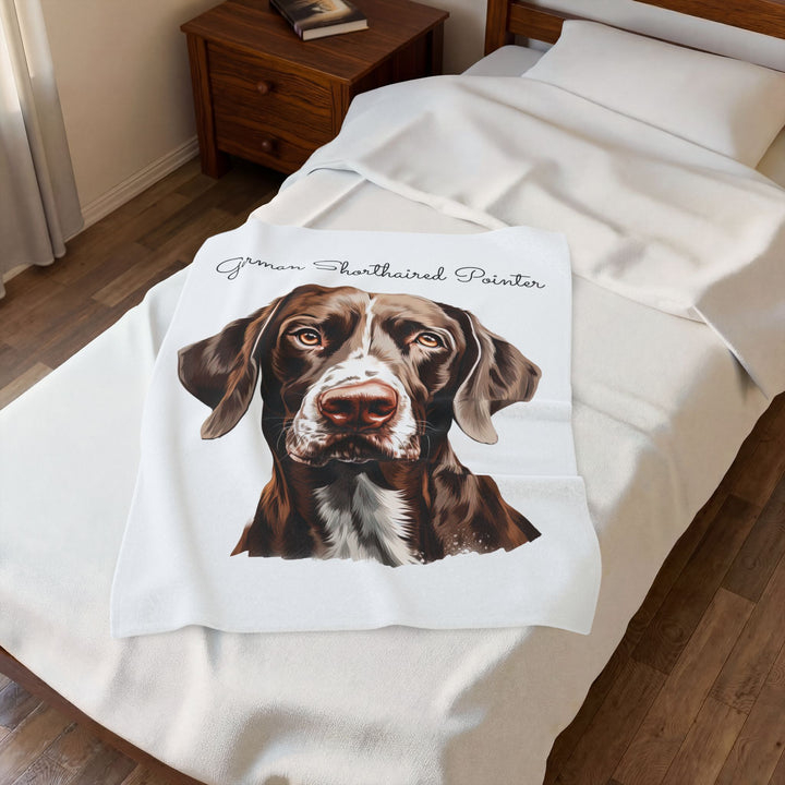 German Shorthaired Pointer Velveteen Plush Blanket - Embellish by Jackie - Handmade Greeting Cards