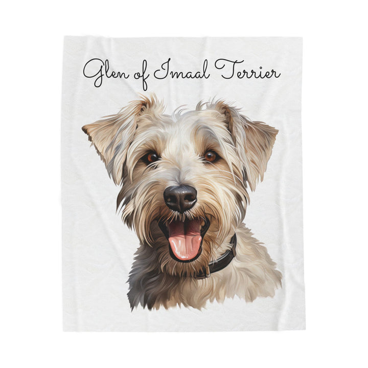 Wheaten Glen of Imaal Terrier Portrait Velveteen Plush Blanket | Dog Pet Throw