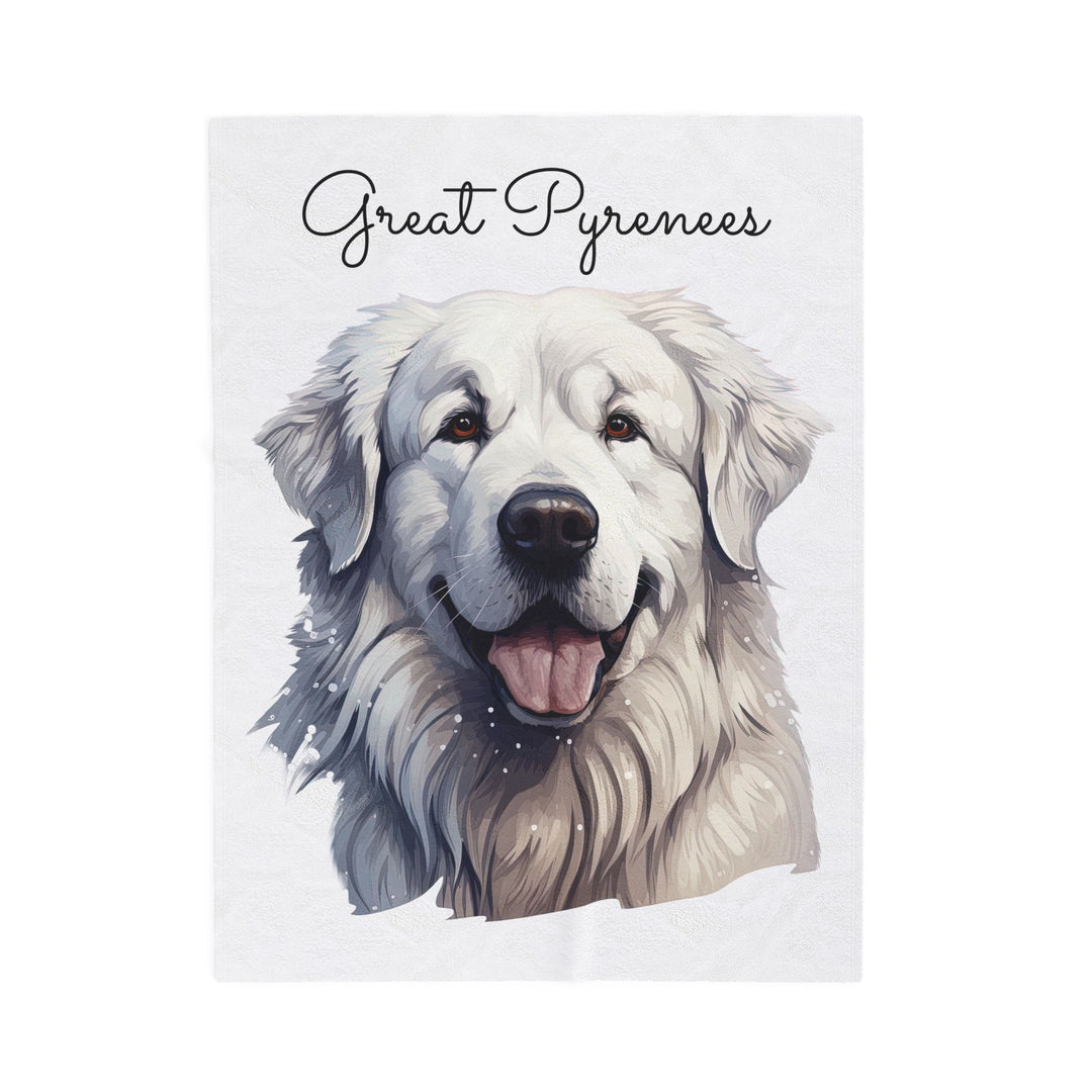 Great Pyrenees Velveteen Plush Blanket | Cozy Dog Throw - Embellish by Jackie - Handmade Greeting Cards