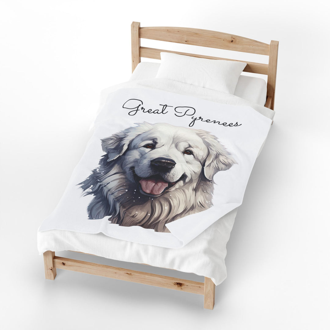 Great Pyrenees Velveteen Plush Blanket | Cozy Dog Throw - Embellish by Jackie - Handmade Greeting Cards