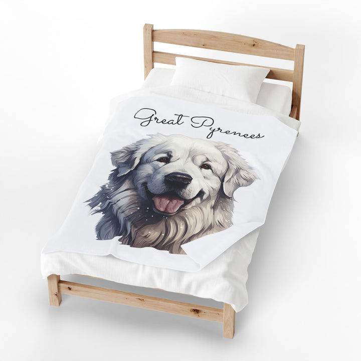 Great Pyrenees Velveteen Plush Blanket | Cozy Dog Throw - Embellish by Jackie - Handmade Greeting Cards