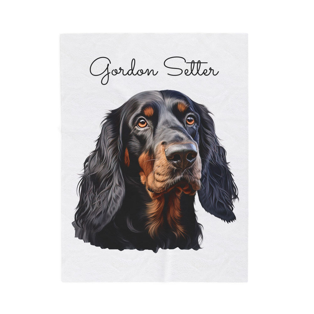 Gordon Setter Dog Face Velveteen Plush Blanket | Cozy Pet Portrait Throw - Embellish by Jackie - Handmade Greeting Cards
