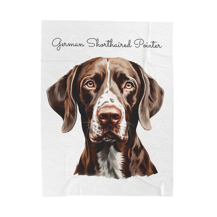 German Shorthaired Pointer Velveteen Plush Blanket - Embellish by Jackie - Handmade Greeting Cards
