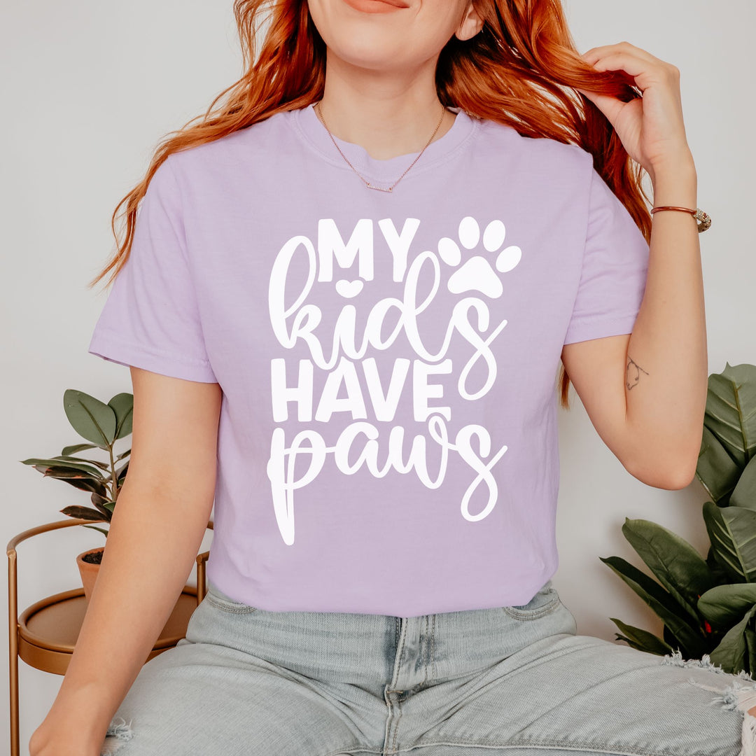 My Kids Have Paws Comfort Colors t-shirt Sizes 2XL-4XL Multiple Colors